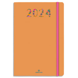 OBERTHUR Agenda MERDIA, Janvier à Décembre 2024, format 17x24,5cm, couv imprimée marquage à chaud Orange photo du produit