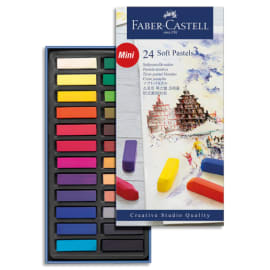 FABER CASTELL Boîte de 24 demi-pastels tendre CREATIVE STUDIO. Couleurs intenses et facilement miscibles photo du produit