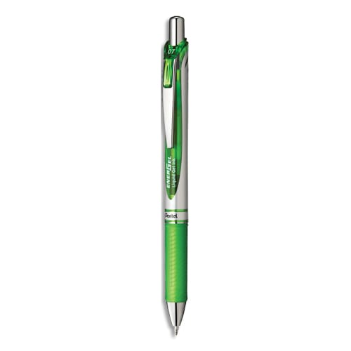 PENTEL Stylo à bille energel rétractable 0,7 mm. Encre à pigment infalsifiable Verte. photo du produit Principale L