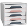 CEP Module de classement MINERAL SMOOVE 5 tiroirs. Dimensions (lxhxp): 36 x 27 x 28,8 cm. Blanc/Rose/Gris photo du produit