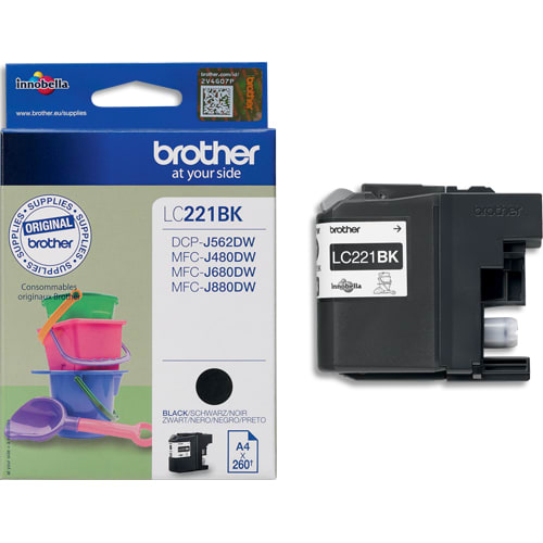 BROTHER Cartouche Jet d'encre Noir LC221BK photo du produit Principale L