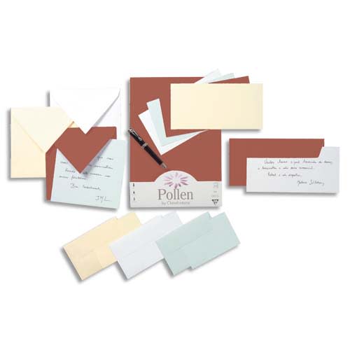 CLAIREFONTAINE Paquet de 20 enveloppes 120g POLLEN 9x14cm. Coloris Blanc ≡  CALIPAGE