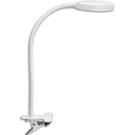 CEP Lampe bureau FLEX à pince. Bras flexible métal gainé, tête orientable. Variateur d'intensité. Blanche photo du produit