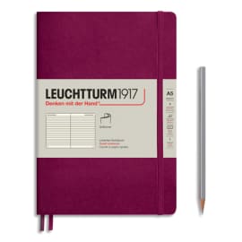 LEUCHTTURM 1917 Carnet souple 14,8x21cm 123 pages lignées numérotées. Coloris Bordeaux photo du produit