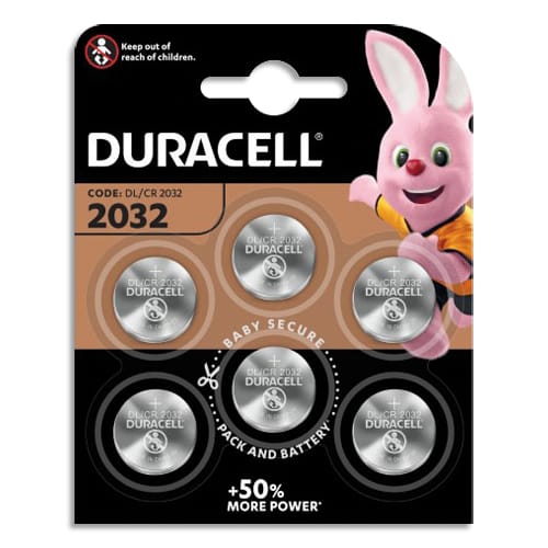 DURACELL Piles boutons lithium spéciales 2032 3V, lot de 6 (DL2032/CR2032) photo du produit