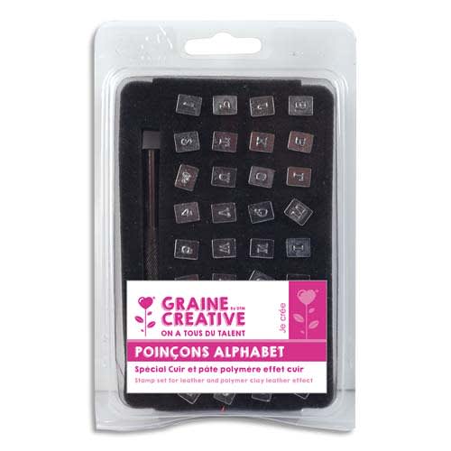 GRAINE CREATIVE Poinçons alphabet pour marquage FIMO CUIR photo du produit Principale L