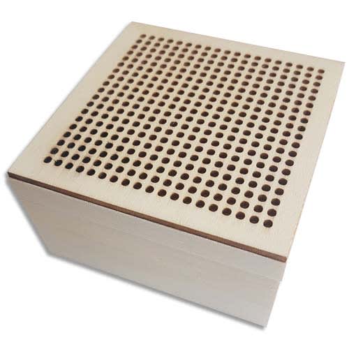 GRAINE CREATIVE Boîte à broder carrée en bois format 90x90x50 mm photo du produit Principale L