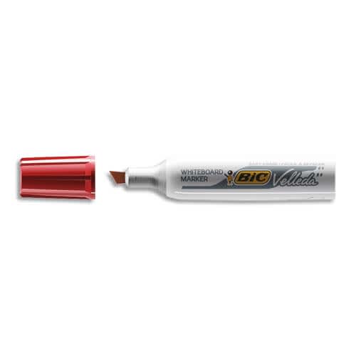 BIC Velleda 1781 Feutres pour Tableau Blanc Effaçables à Sec Pointe Biseautée Large - Rouge photo du produit