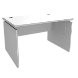 SIMMOB Bureau piètement panneau INEO - Dimensions : L140 x H72,5/75,5/82 x P80 cm Blanc perle photo du produit