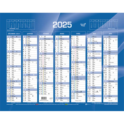 Calendrier 2024 Quo Vadis Rentrée des classes 14 mois - JPG