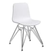 PAPERFLOW Lot de 2 chaises UXSTEEL en polypropylène, pied chromé, assise blanche, H79xL49,5xP50,5 cm photo du produit