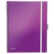 LEITZ Cahier spiralé WOW BEMOBILE 21x29,7cm, 160 pages lignées. Couverture souple polypro. Coloris Violet photo du produit