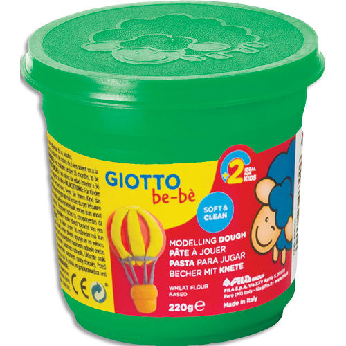 GIOTTO BE-BE Pot de 220 grammes de pâte à jouer couleur vert, livré par lot de 8 photo du produit Principale L