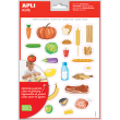 APLI KIDS Pochette de 12 feuilles de gommettes sur la thématique des aliments sains photo du produit