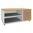 SIMMOB Console mobile 2 tiroirs Steely Hêtre pieds Blancs en bois - Dimensions : L120 x H63 x P60 cm photo du produit