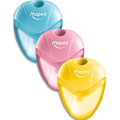 MAPED Taille-crayons 1 usage IGLOO pour gaucher. Couleurs assorties aléatoire photo du produit