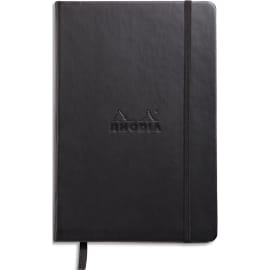 RHODIA Carnet Rhodiarama Webnotebook A5 192 pages lignées. Couverture rembordée et élastique Noir photo du produit