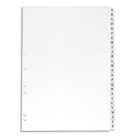 OXFORD Intercalaire alphabétique 26 positions en PVC 19/100e. Format A4. Coloris Blanc photo du produit