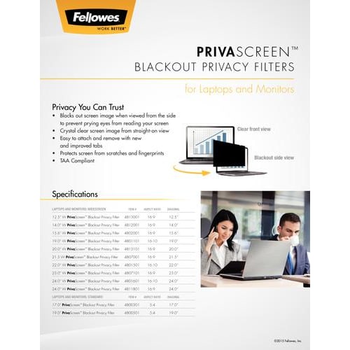 FELLOWES Filtre de confidentialité PrivaScreen 24'' (16/9) pour moniteurs et ordi portables 4811801 photo du produit Secondaire 1 L