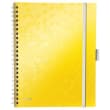 LEITZ Cahier spiralé WOW BEMOBILE 21x29,7cm, 160 pages 5x5. Couverture souple polypro. Coloris Jaune photo du produit