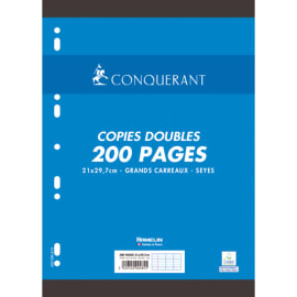 400 Copies Doubles Perforées 21X29,7 A4 Grands Carreaux Seyes 70G Oxford -  En ligne