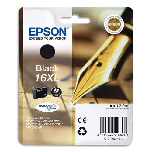 EPSON Cartouche Jet d'Encre DURABrite Ultra Noir XL ''Stylo à plume'' 16 (T1631) - C13T16314012 photo du produit Principale L