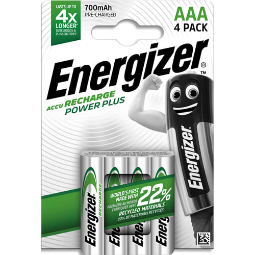 ENERGIZER Pile Power Plus Rechargeable AAA LR03 700 mAh, pack de 4