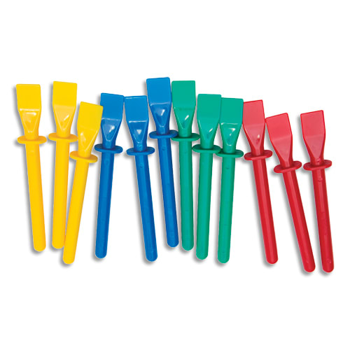 O'COLOR Sachet de 12 spatules en plastique, 4 couleurs assorties longueur 11.5cm photo du produit Principale L