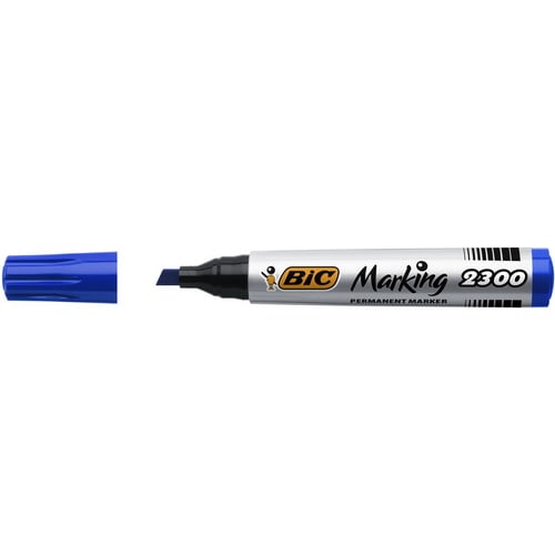 BIC Marking 2300 ECOlutions Marqueurs Permanents à Pointe Moyenne Biseautée - Bleu photo du produit Secondaire 3 L