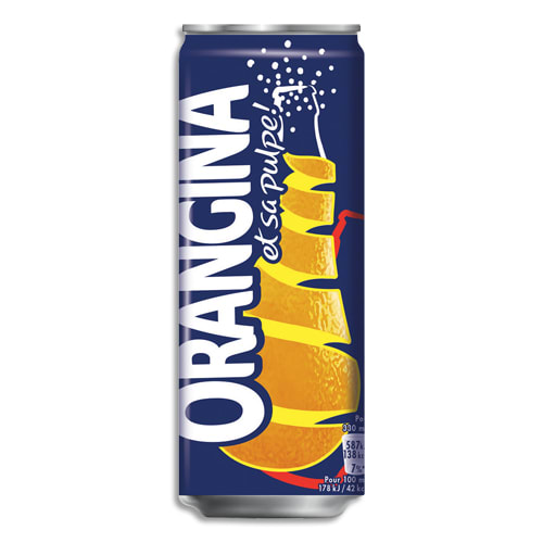 ORANGINA Canette Slim boisson gazeuse pétillante à l'Orange 33 cl