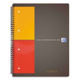 OXFORD Cahier NOTEBOOK spirales 160 pages perforées 80g lignée 6mm 21x31,8cm Couverture polypro Orange photo du produit