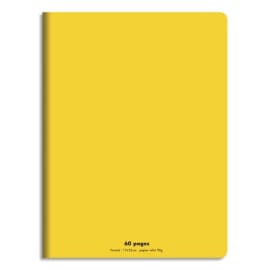 CONQUERANT C9 Cahier piqûre 17x22cm 60 pages 90g grands carreaux Seyès. Couverture polypropylène Jaune photo du produit