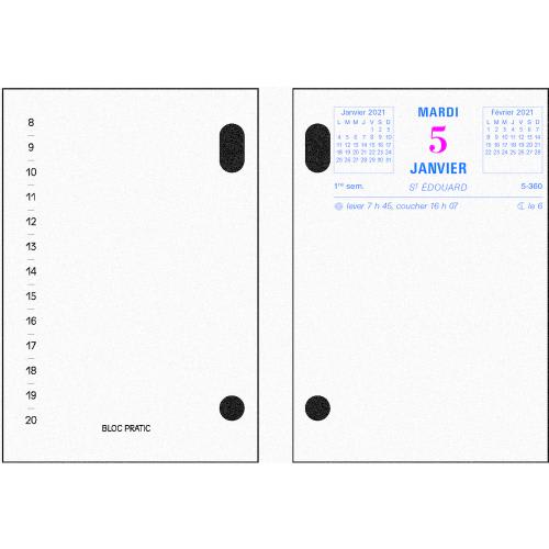EXACOMPTA Bloc éphéméride recyclé, date à droite Janvier à