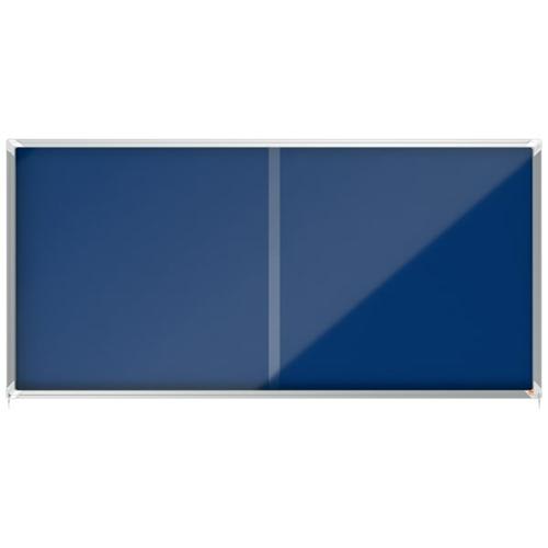 NOBO Vitrine d'affichage porte coulissante Premium Plus - feutre bleu - 27 x A4 - 1915335 photo du produit