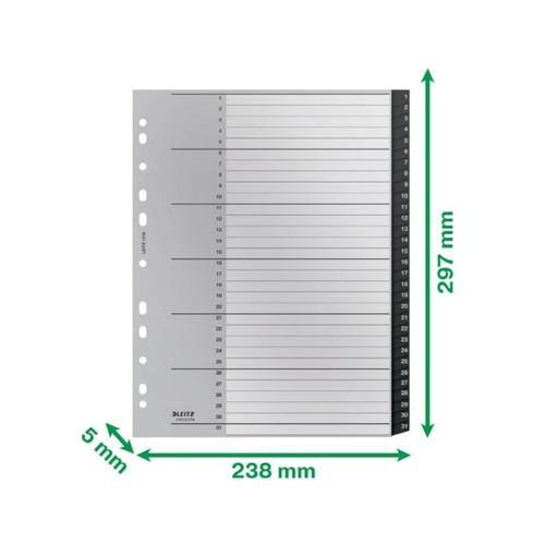 LEITZ Intercalaires 31 onglets numériques Leitz Recycle, A4 XL, plastique 90% recyclé/100% recyclable photo du produit Secondaire 2 L