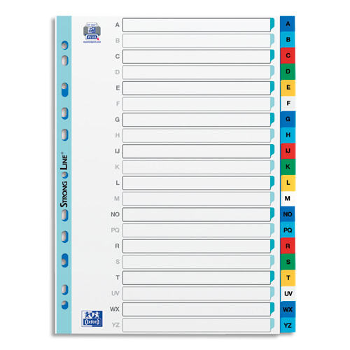 Intercalaires Plastique Alphabetique A-Z 20 compatiments A4 extra large -  RETIF