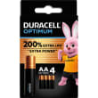 DURACELL Piles alcalines AA Optimum, 1,5V LR6 MX1500, lot de 4 piles photo du produit