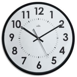 ORIUM Horloge silencieuse Ø 30 cm. Fonctionne avec 1 pile LR6/AA fournie. Fond Blanc, cadran noir photo du produit