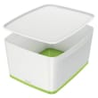 LEITZ Boîte MYBOX medium avec couvercle en ABS. Coloris Blanc fond Vert photo du produit