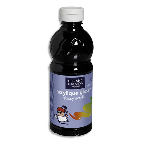 LEFRANC BOURGEOIS Flacon de 500ml gouache Glossy Noir photo du produit Principale L