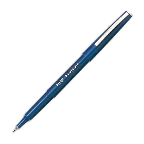 PILOT Stylo-feutre pointe fine baguée métal encre Bleue corps plastique couleur FINELINER photo du produit Principale L