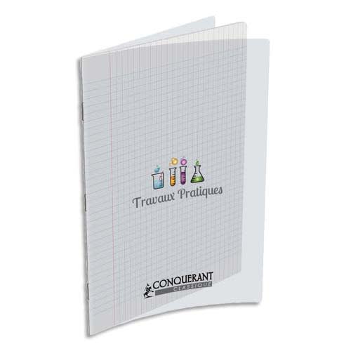 CONQUERANT Cahier (seyes) petit format 17X22 (90 g) 96 pages couverture  polypropylène (bleu) – Rentrée scolaire