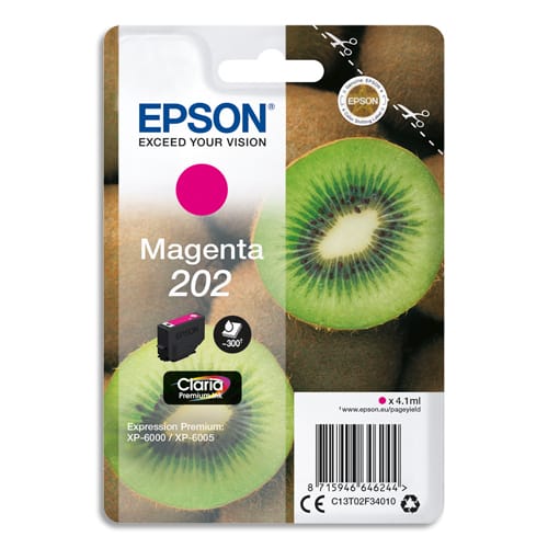 EPSON Cartouche Jet d'Encre Claria Premium Magenta ''Kiwi'' 202 (T02F3) - C13T02F34010 photo du produit Principale L