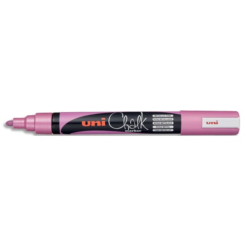 UNI-BALL Marqueur craie CHALK MARKER. Pointe ogive moyenne 1,8-2,5mm. Coloris rose métal photo du produit Principale L