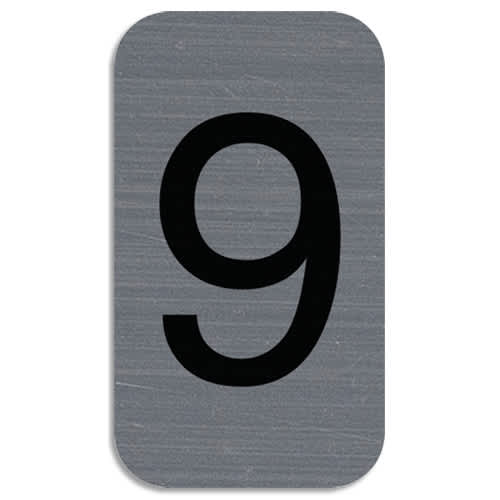 EXACOMPTA Plaque adhésive imitation Aluminium Chiffre 9 2,5x4,4 cm 67189E photo du produit Principale L