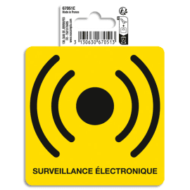 EXACOMPTA Panneau PVC adhésif antidérapant Surveillance Electronique 10x10 cm 67051E photo du produit