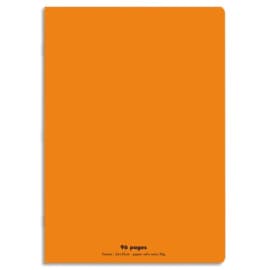 CONQUERANT C9 Cahier piqûre 24x32cm 96 pages 90g grands carreaux Seyès. Couverture polypropylène Orange photo du produit