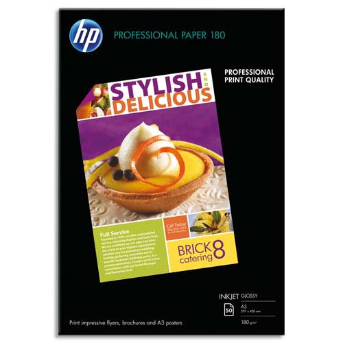 HP - HP Pack de 50 Papier photo professionnel Jet d'encre brillant