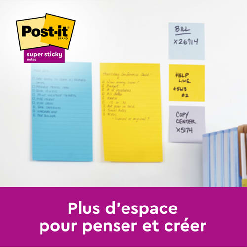 POST-IT Lot de 6 blocs repositionnables de 100 feuilles 102 x 152 mm néon assortis photo du produit Secondaire 2 L