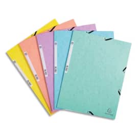 EXACOMPTA Chemise &agrave; &eacute;lastiques carte lustr&eacute;e 400g/m2 Aquarel - A4 photo du produit